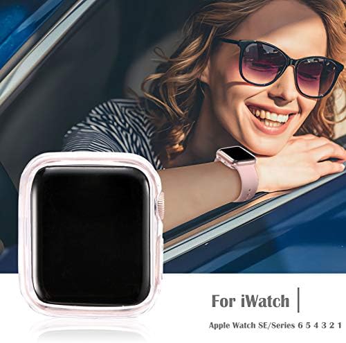 [2 חבילה] תואם לזרוק למארז Apple Watch 38 ממ סדרה 3 2 1, כיסוי פגוש דקיק גמיש עבור Iwatch Case 38 ממ נשים גברים, ברור/ברור